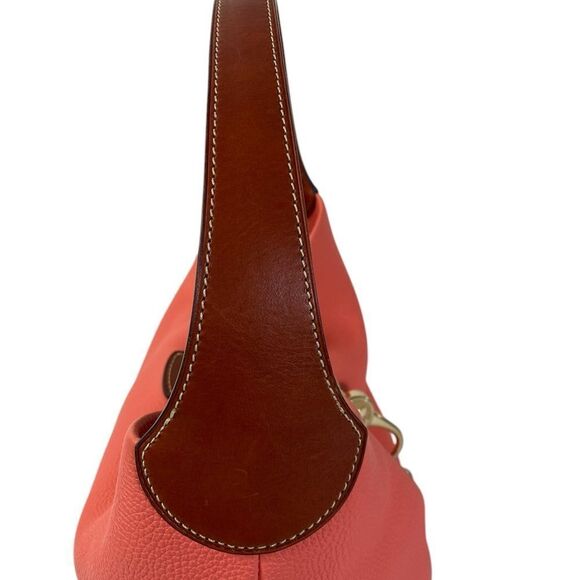 Dooney & Bourke hobo bag Tangerine cream colored Pebble Leather Logo - Picture 5 of 10